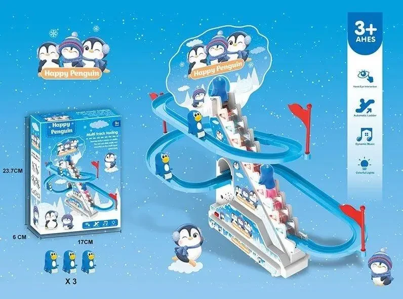 Музична іграшка-трек пінгвіни на горці 3311 Happy Penquim синій з білим, фото №3 Музична іграшка-трек пінгвіни на горці 3311 Happy Penquim синій з білим, фото №3