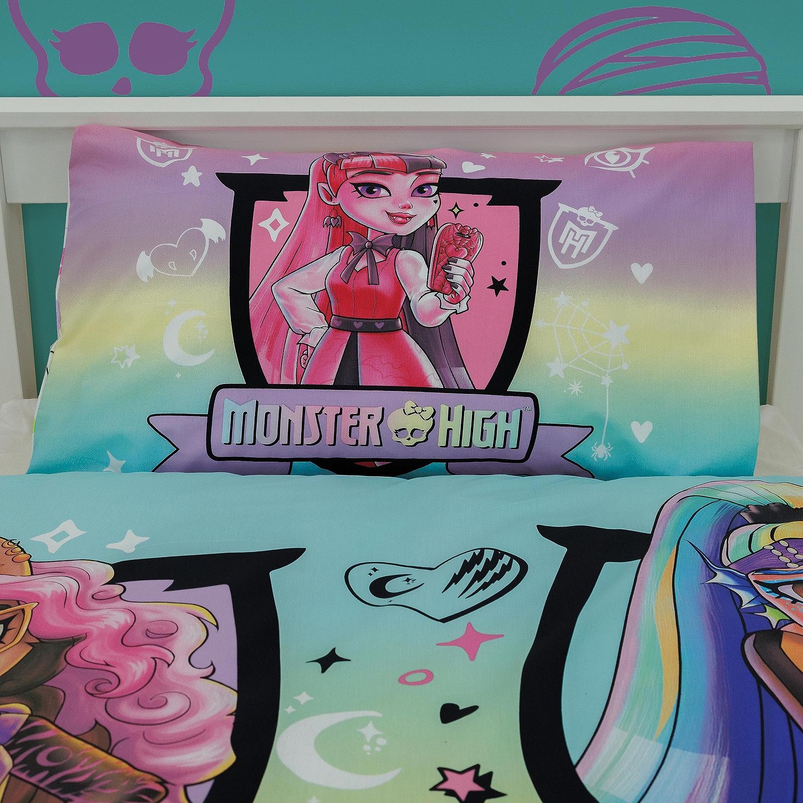 Комплект постільної білизни (підковдра та наволочка) Character World Monster High, одинарний, двосторонній, полікотон, фото №6