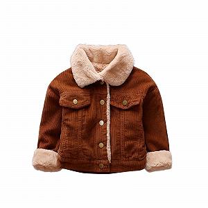 Детская куртка Generisch Однотонная Плюшевая Утепленная Теплая Хлопковая Одежда На Подкладке Повседневная Куртка Осень И Зима Длинный Рукав Флисовая Куртка Уличная Повседневная Куртка (3 месяца-2 года) - Фото 1