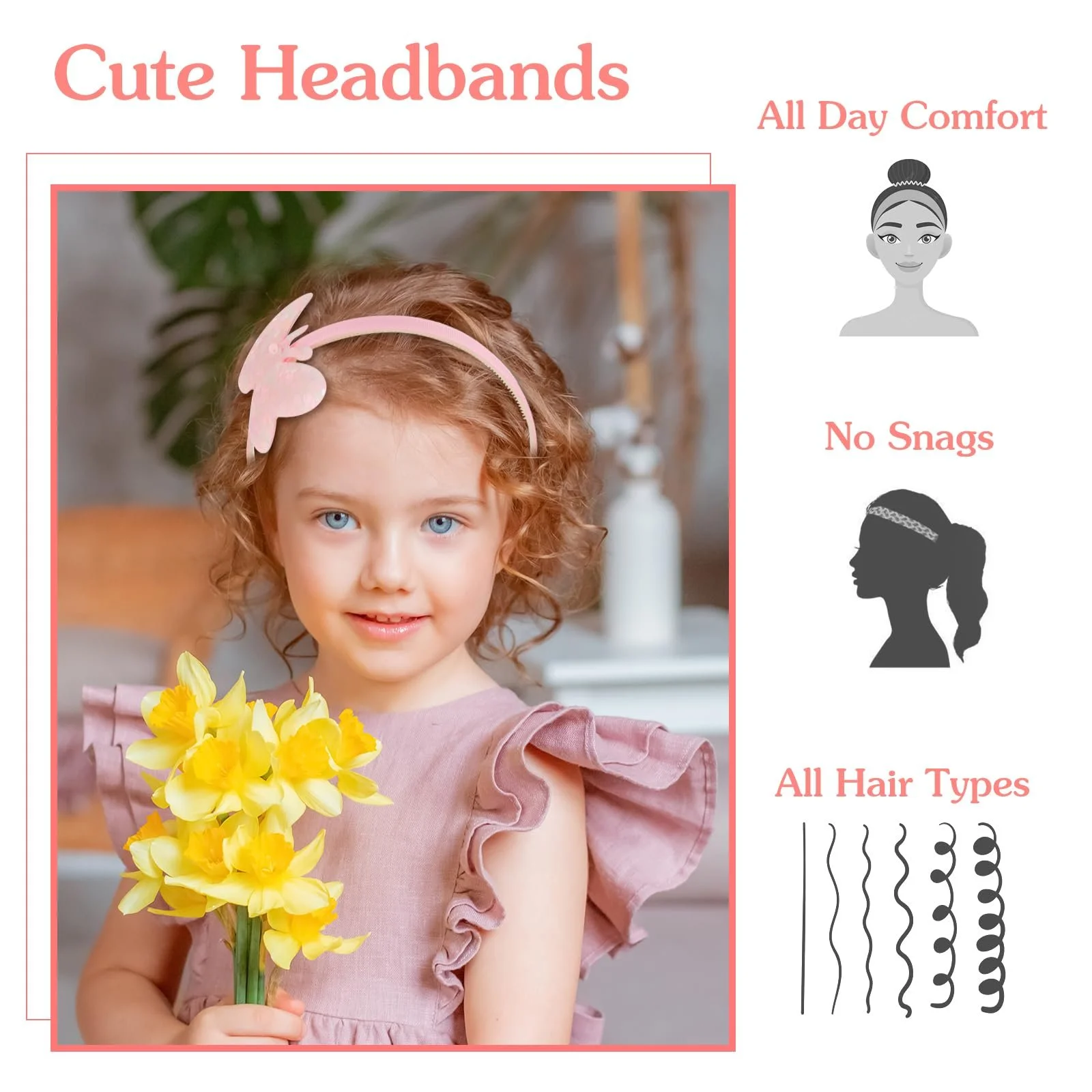 Обруч Блискучий Бант Метелик Квітковий Різнокольоровий, 6 шт, фото №4