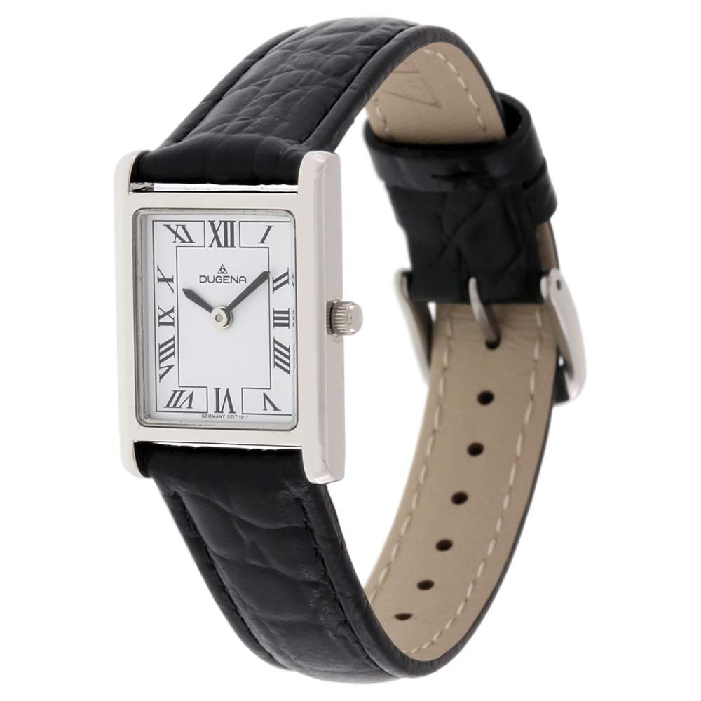 Женские кварцевые часы Dugena Quadra Classica 4460700, белый циферблат, корпус из нержавеющей стали, закаленное минеральное стекло, кожаный ремешок, серебристый, классический, фото №3 Женские кварцевые часы Dugena Quadra Classica 4460700, белый циферблат, корпус из нержавеющей стали, закаленное минеральное стекло, кожаный ремешок, серебристый, классический, фото №3