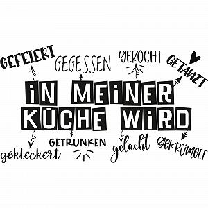 Наклейка на стіну GRAZDesign 070 "in meiner Küche wird gekocht" самоклеюча кухонна 100 x 57 см synthetic.ua - Фото 1