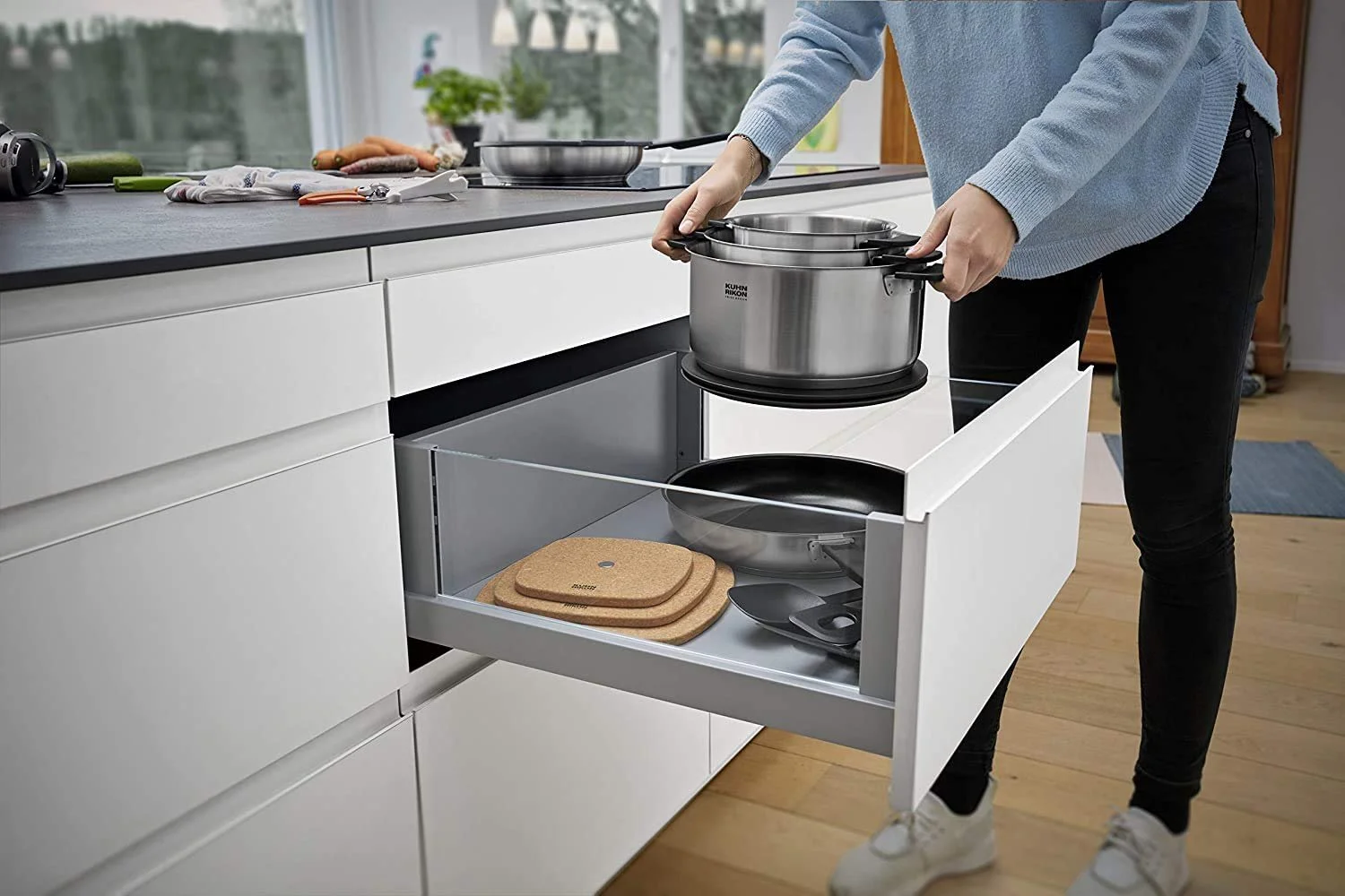 Каструля KUHN RIKON Smart & Compact 3 л / 20 см із нержавіючої сталі з магнітною кришкою для всіх типів плит, фото №8 Каструля KUHN RIKON Smart & Compact 3 л / 20 см із нержавіючої сталі з магнітною кришкою для всіх типів плит, фото №8