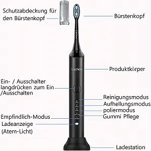 Набір електричних звукових зубних щіток Lächen RM-H9 Double Pack 5 режимів 2 футляри synthetic.ua - Фото 1