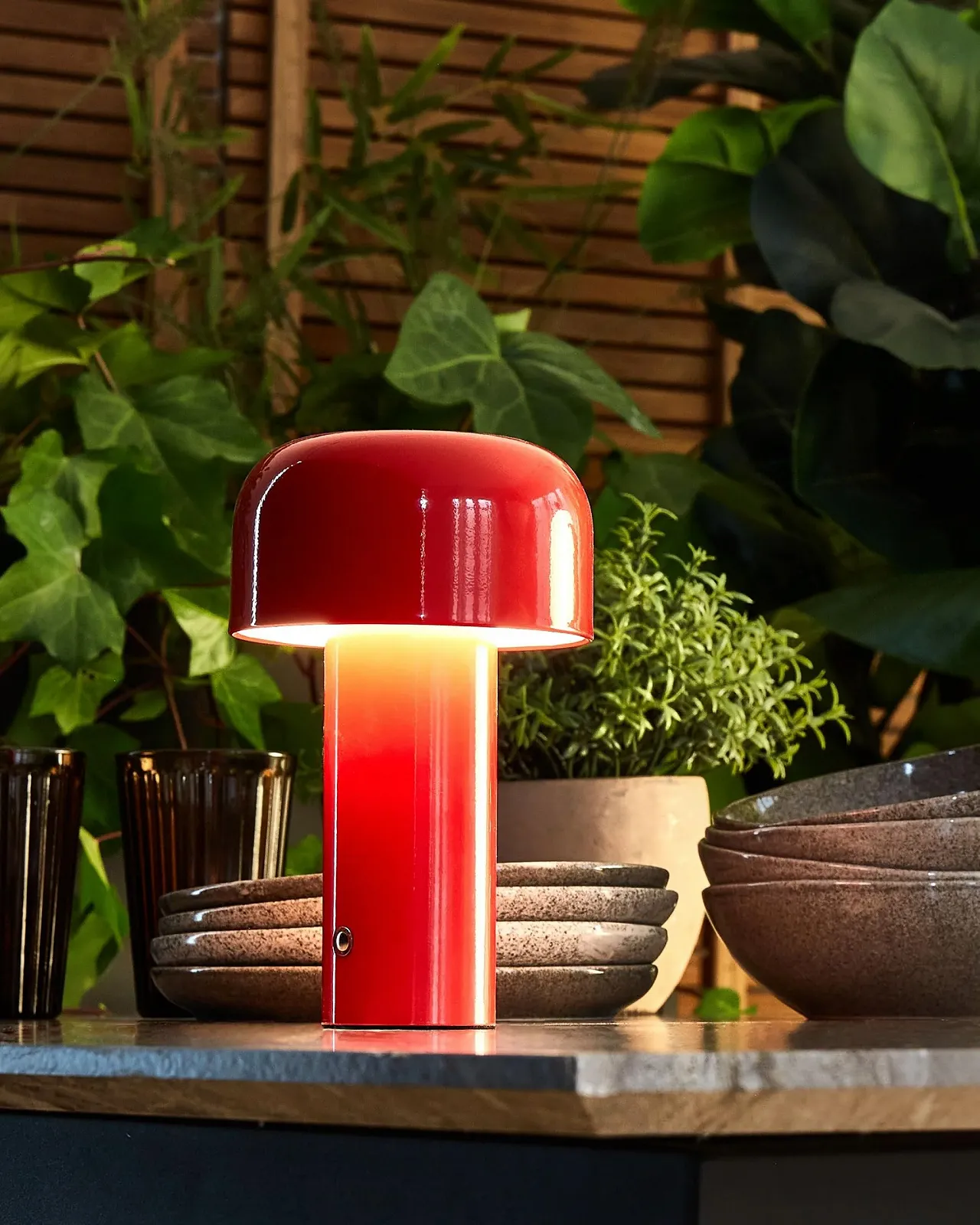 Настільна лампа Besos Метал Червона Акумуляторна Бездротова Сенсорна LED Вулична, фото №2