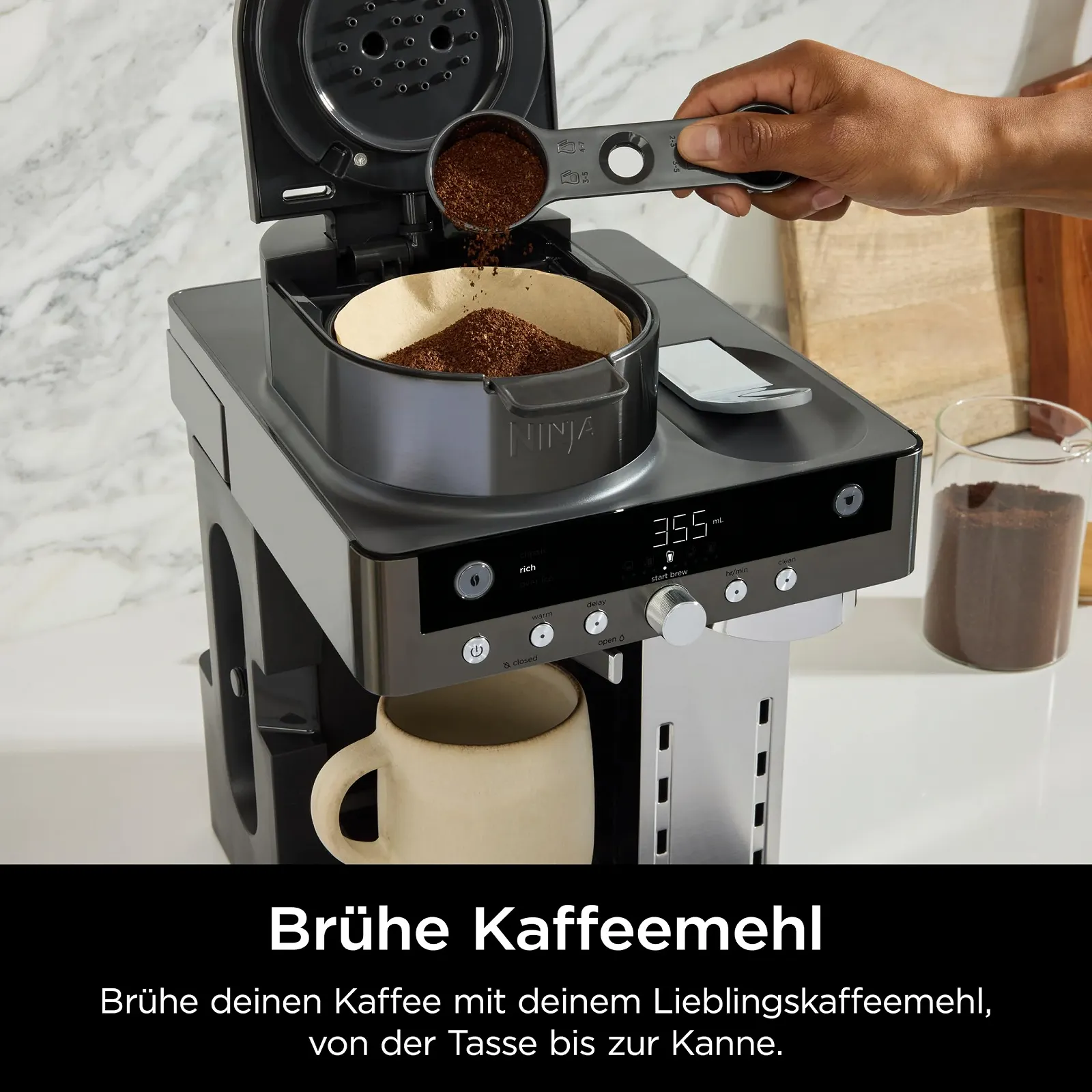 Кофеварка Ninja Prestige CFN802EUGM 2-в-1 Фильтрационная и капсульная с интегрированным вспенивателем молока Grey Metal, фото №2