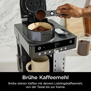 Кофеварка Ninja Prestige CFN802EUGM 2-в-1 Фильтрационная и капсульная с интегрированным вспенивателем молока Grey Metal synthetic.ua - Фото 1