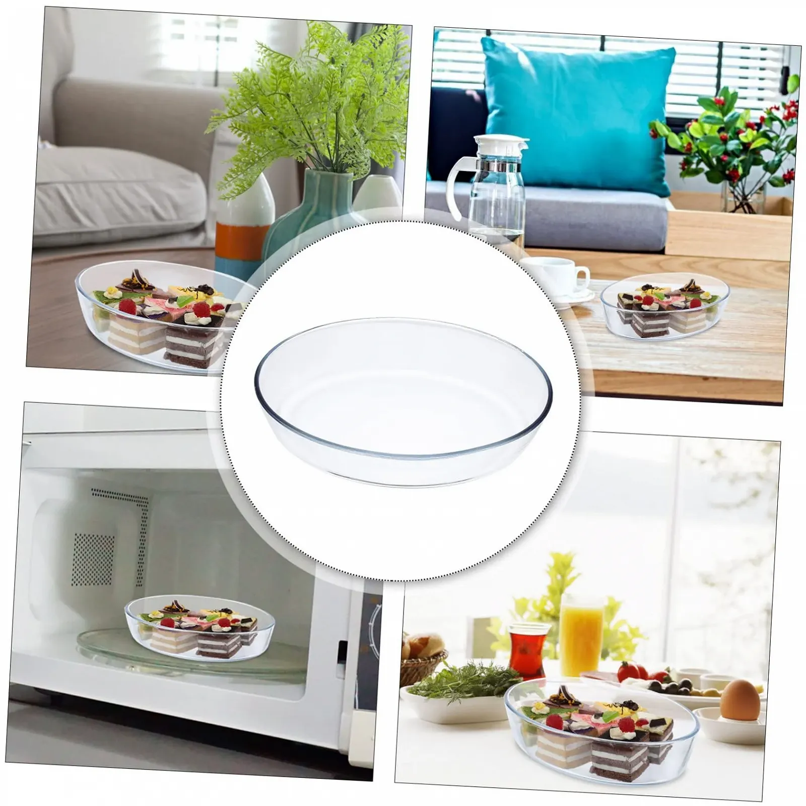 Форма для запікання скляна овальна термостійка прозора, фото №9