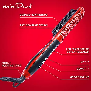 Щітка-випрямляч Minidiva Fast Heating Anti-scald Білий Червоний ціна на synthetic.ua - Фото 1 Щітка-випрямляч Minidiva Fast Heating Anti-scald Білий Червоний synthetic.ua - Фото 1