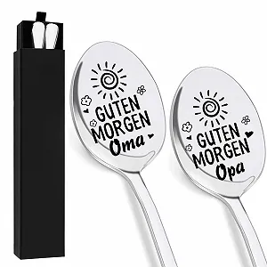 Ложка GrandMa GrandPa Gift, Набір 2 ложки Good Morning GrandPa GrandMa з гравіюванням - Фото 1