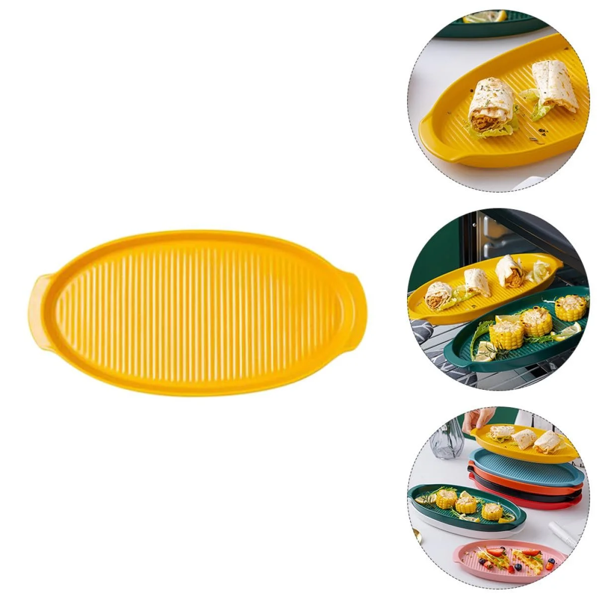 Форма для выпечки Cabilock керамическая овальная с двумя ручками Желтая (S), фото №5