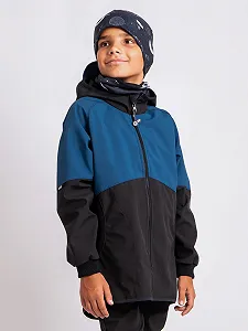 Дитяча софтшел куртка з флісом Unuo Street Чорний Кобальт synthetic.ua - Фото 1