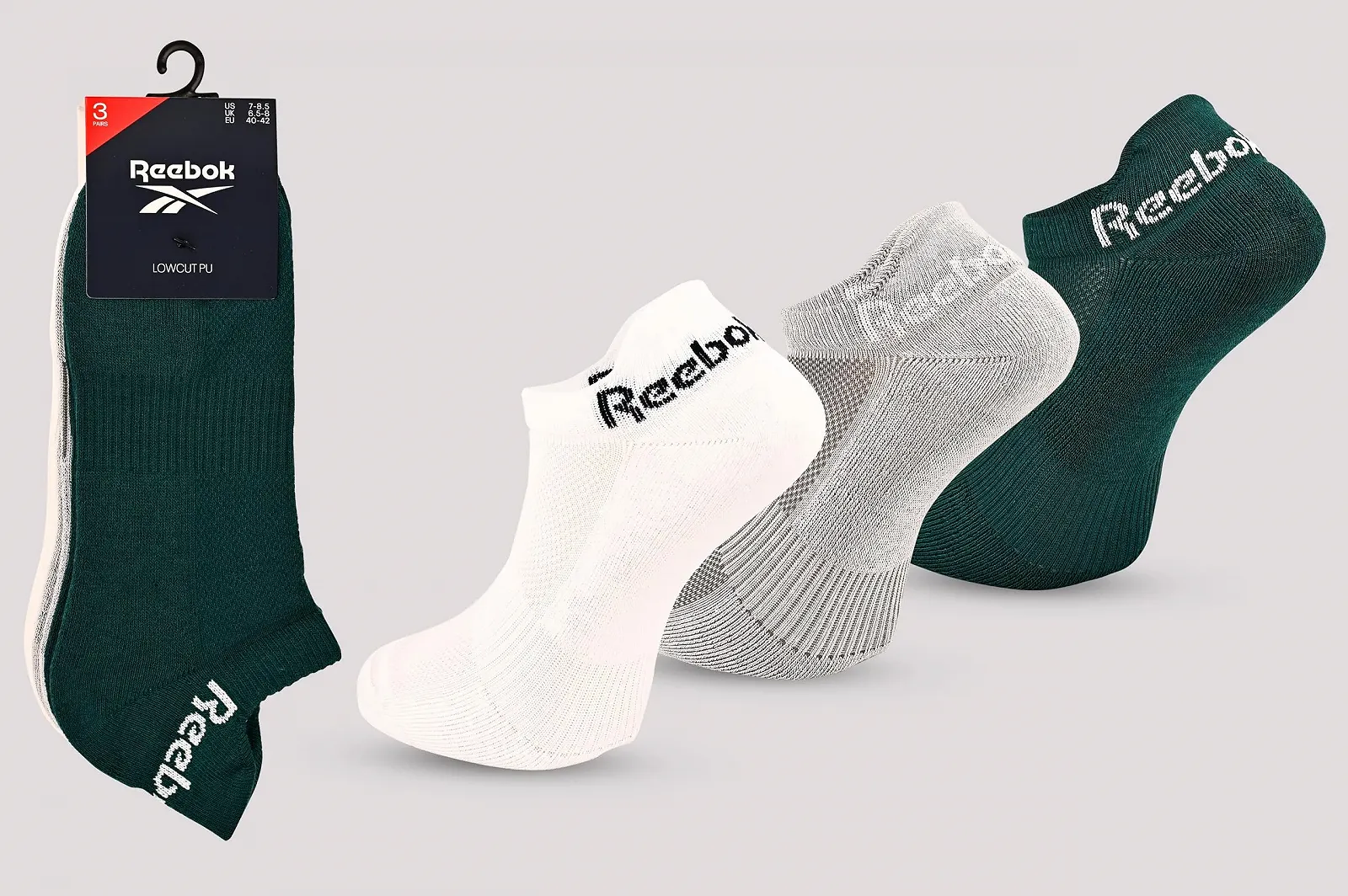 Носки Унисекс Reebok Collegiate 40-42 (3 пары в упаковке), фото №4