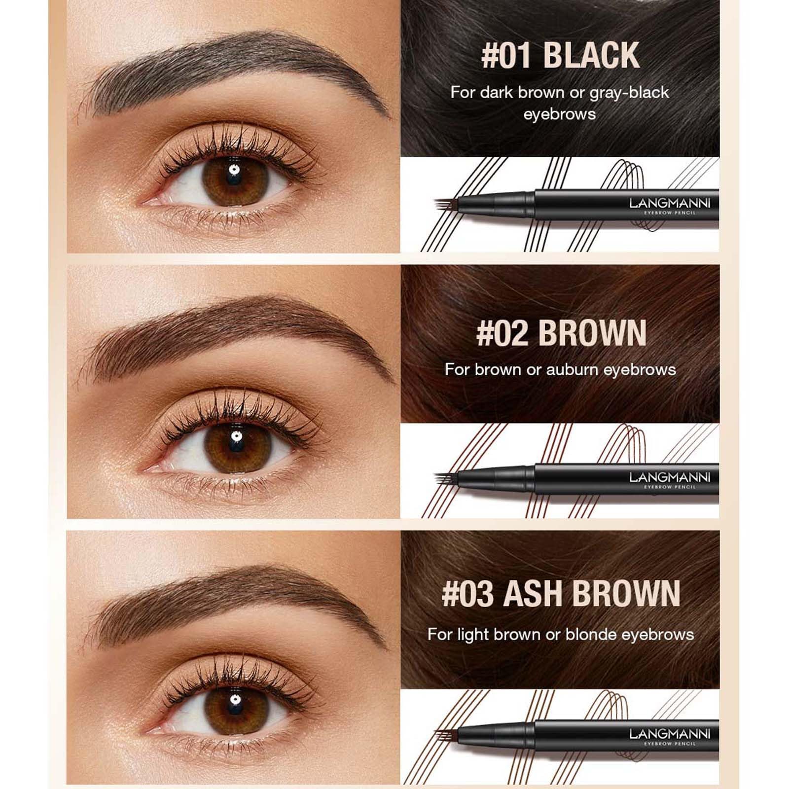 Карандаш Wasserdichter 3D Augenbrauenstift 4 Gabelspitzen, 2024 Lang Anhaltend Wischfest 3 Farbe, фото №3 Карандаш Wasserdichter 3D Augenbrauenstift 4 Gabelspitzen, 2024 Lang Anhaltend Wischfest 3 Farbe, фото №3