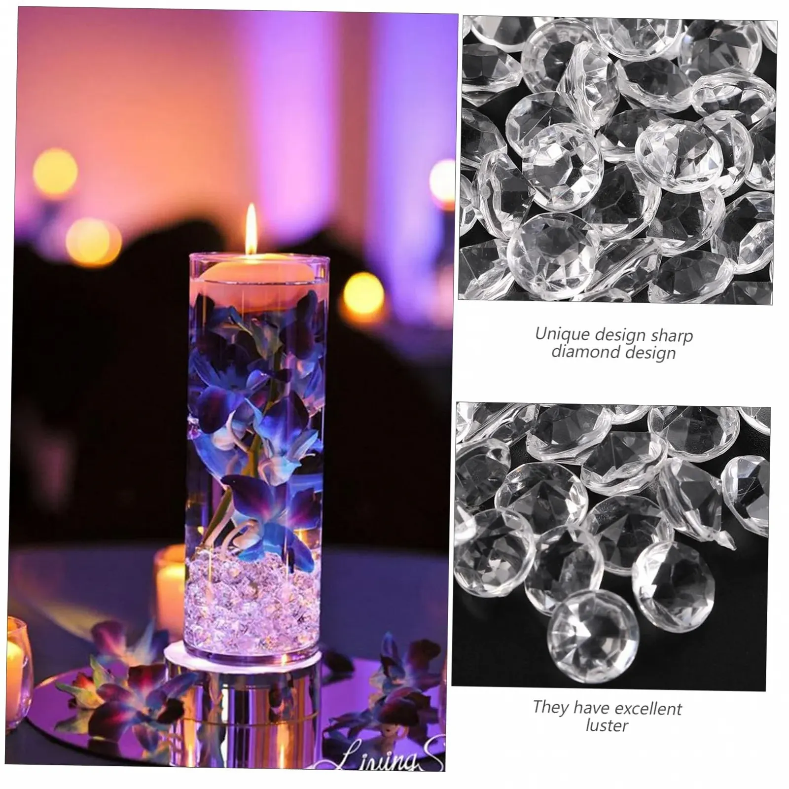 Стрази акрилові NUOBESTY 12 мм прозорі, 500 шт, фото №2