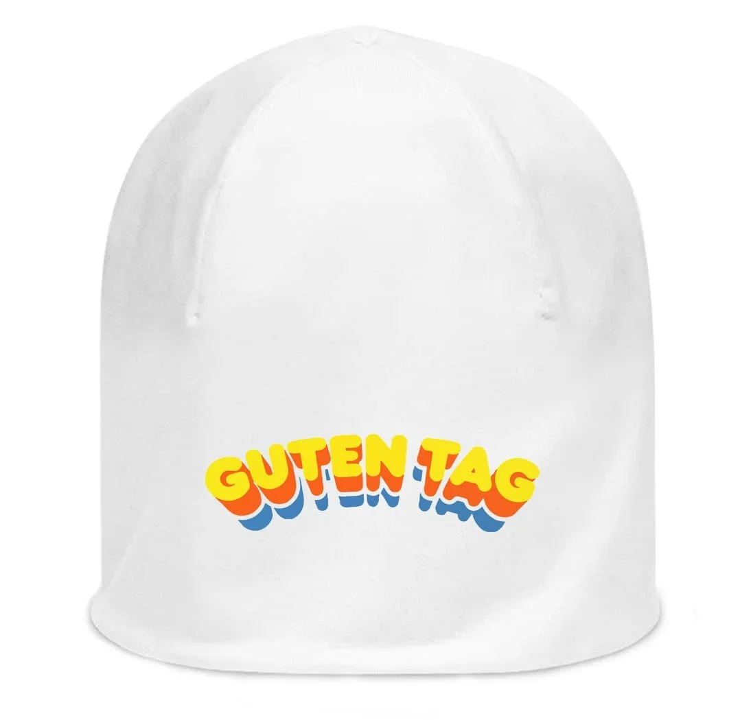 Шапка Guten Tag Good Day Hello Unisex з тонкої еластичної бавовни Біла, фото №1