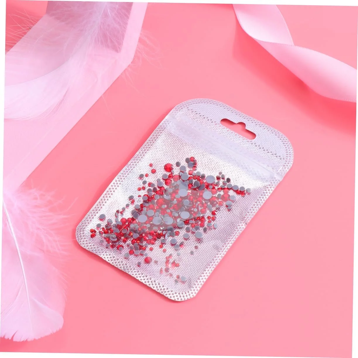 Прикраса для нігтів CANIGHT Kristall Ornament Kit 300 шт. Червоні стрази з плоскою основою, фото №4