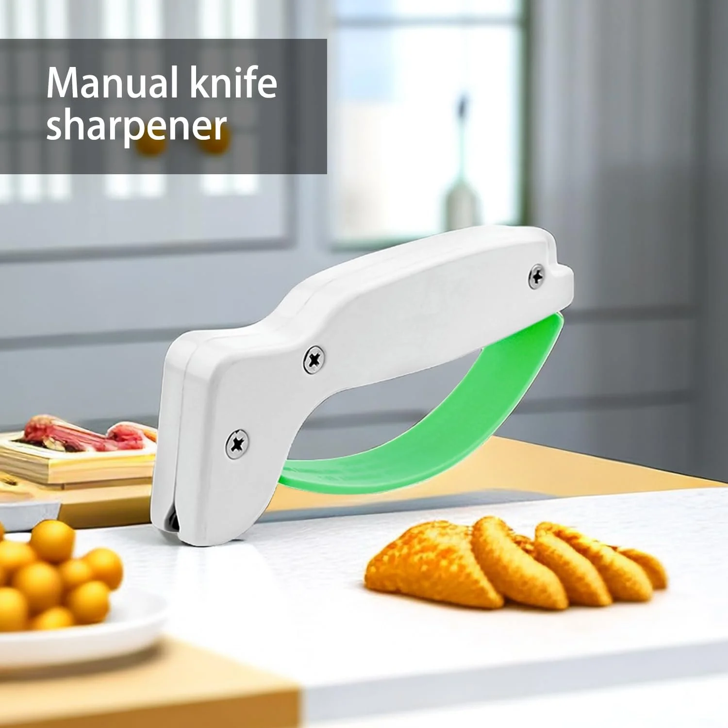 Точилка для ножів ручна Міні Портативна 14.5 x 6 x 2 cm Біло-зелена, фото №6 Точилка для ножів ручна Міні Портативна 14.5 x 6 x 2 cm Біло-зелена, фото №6