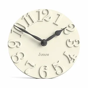 Настольные часы JONES CLOCKS Hampstead, отдельностоящие, бледно-кремовый, с объемными цифрами - Фото 1