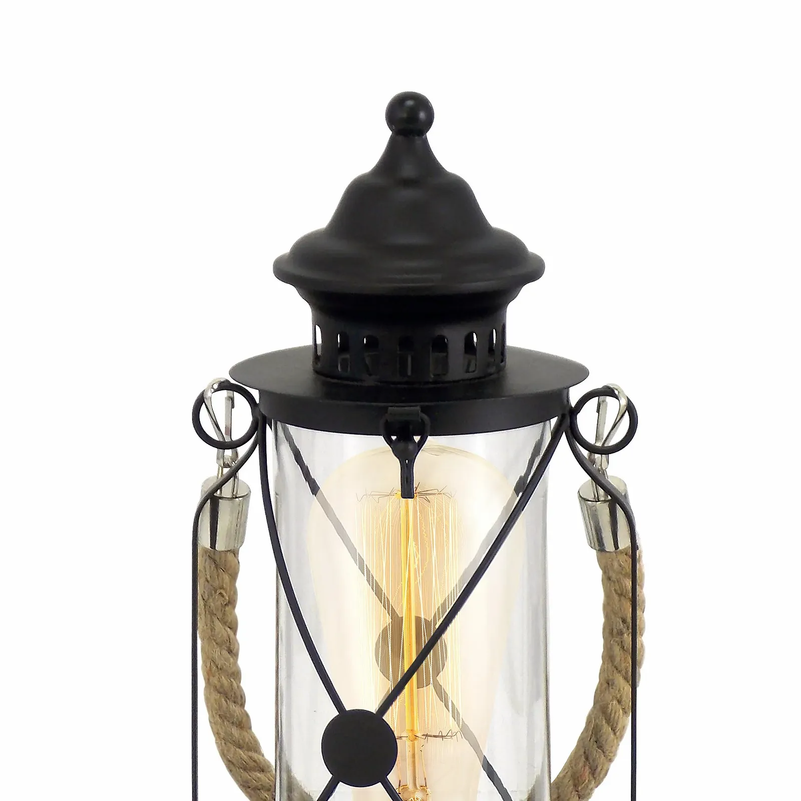 Настільна лампа Eglo Bradford чорна кремова сталева, фото №5