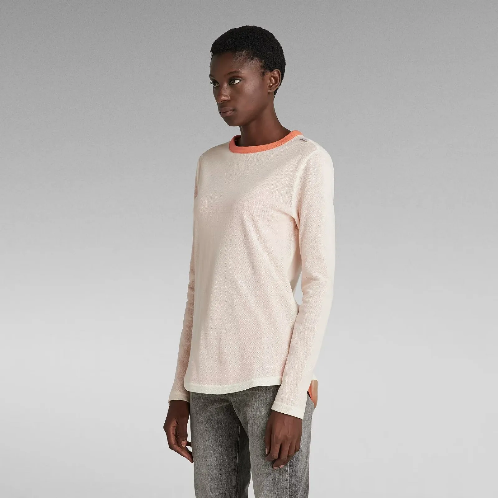 Жіночий світер лонгслів G-Star RAW Reversible Tweeter Slim коралововий - S, фото №2