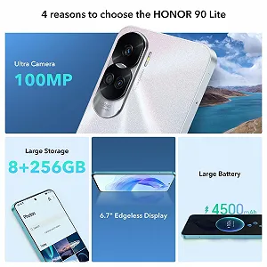 Смартфон HONOR 90 Lite 5G 8 GB 256 GB 6.7" HD 90 Hz NFC Dual SIM 4500 mAh Black synthetic.ua - Фото 1