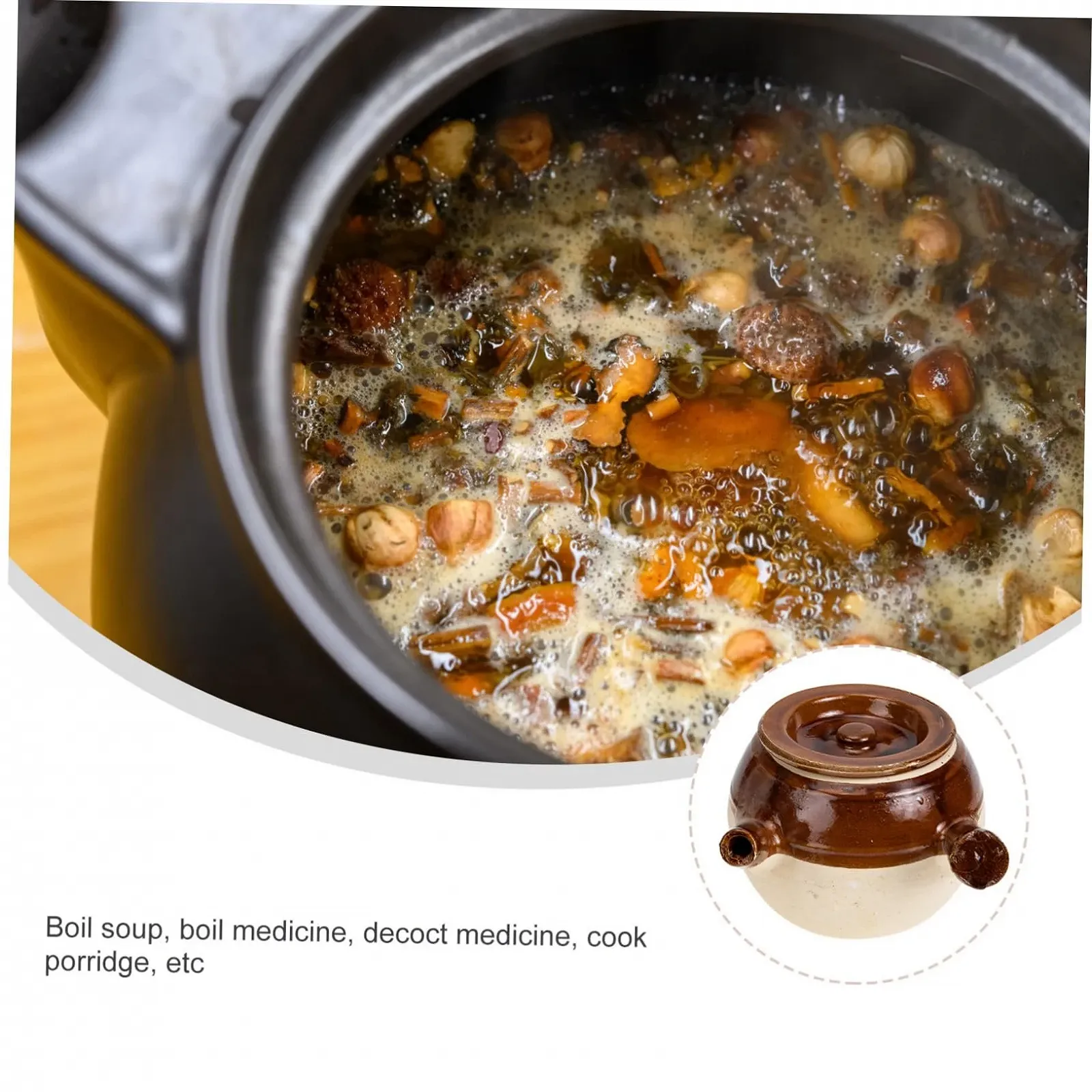 Керамический горшок Luxshiny Clay Pot для приготовления лечебных отваров и чая, фото №8