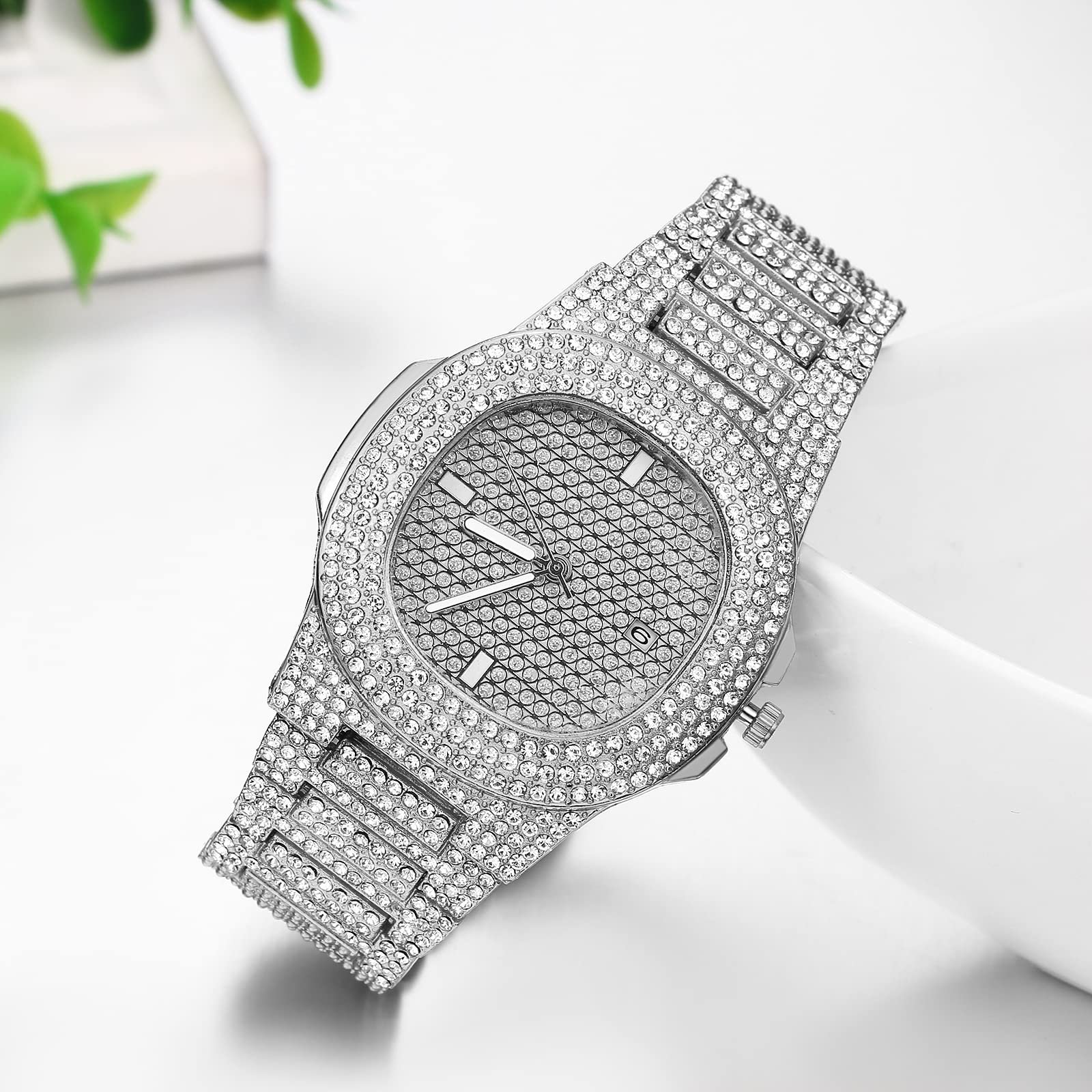 Часы Кварцевые Аналоговые JewelryWe Квадратные Золотой/Серебряный, фото №5