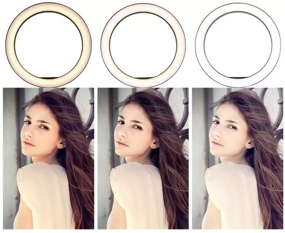 Кольцевая лампа Ring Light светодиодная с тремя съёмными держателями для телефонов пультом ДУ и сумкой 55см 220V (SLP-G63), фото №7