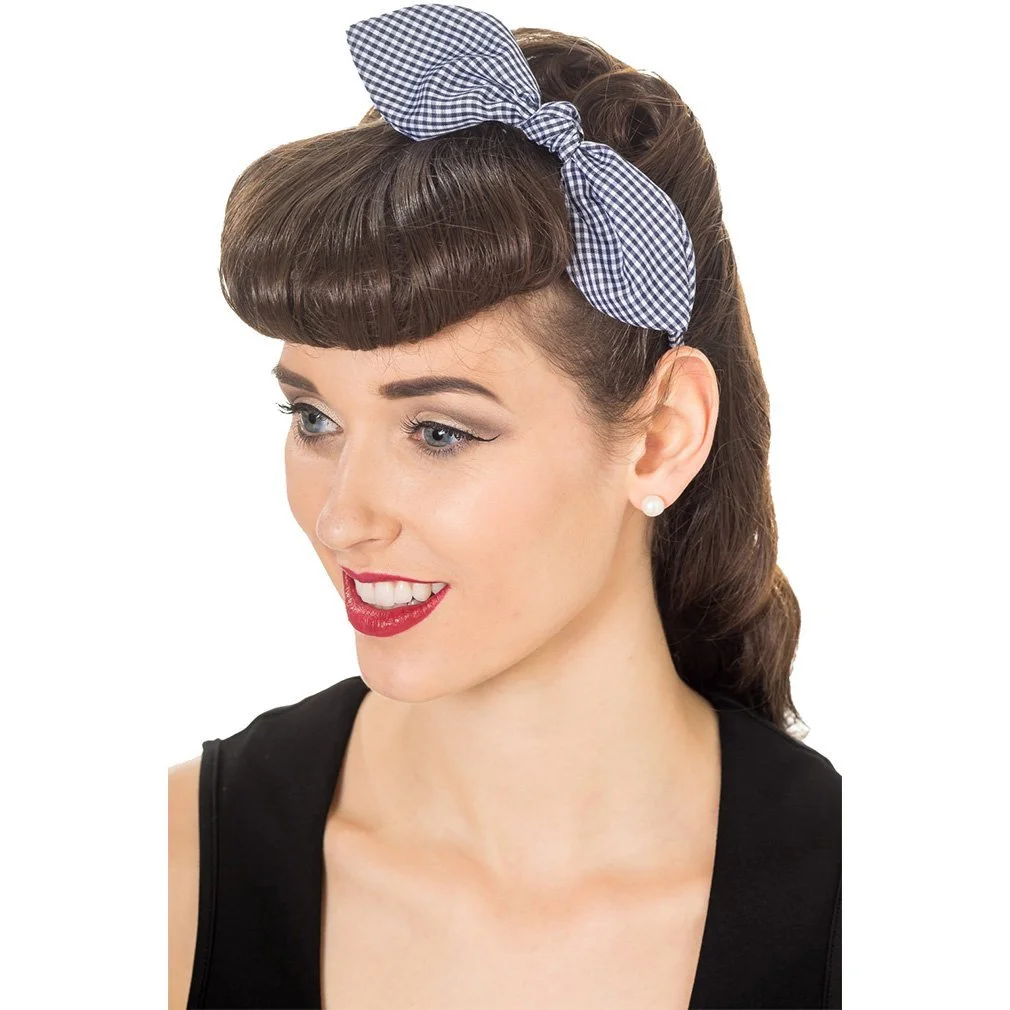 Обруч на голову Banned Riley Gingham Голубая, фото №2