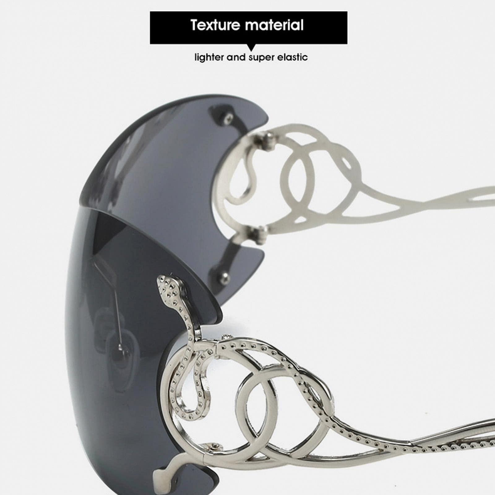 Солнцезащитные очки Y2K Generisch для женщин UV-стойкие змеиные Y2K большие для ежедневного использования, фото №4