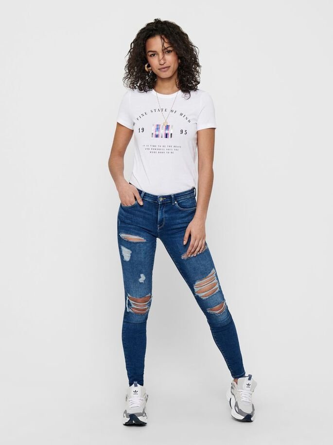 Футболка ONLKITA LIFE REG STATEMENT TOP JRS 15225849 Bright  ONLY Білий L, фото №4