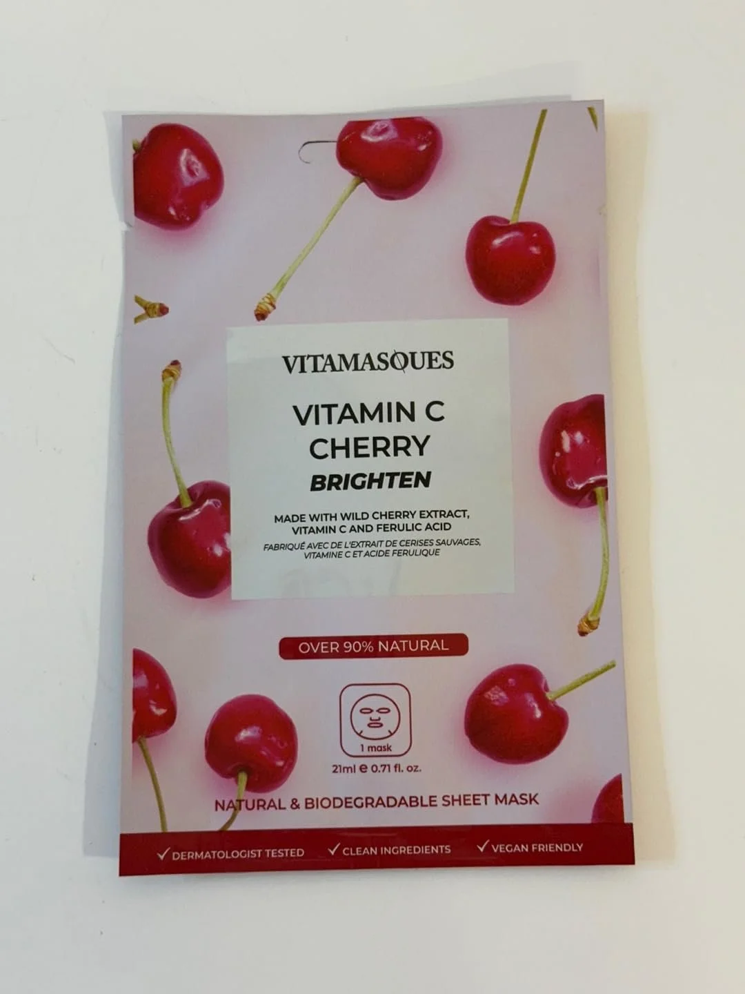 Маска для обличчя Vitamasques Vitamin C Cherry, 7 шт. Освітлює, фото №7