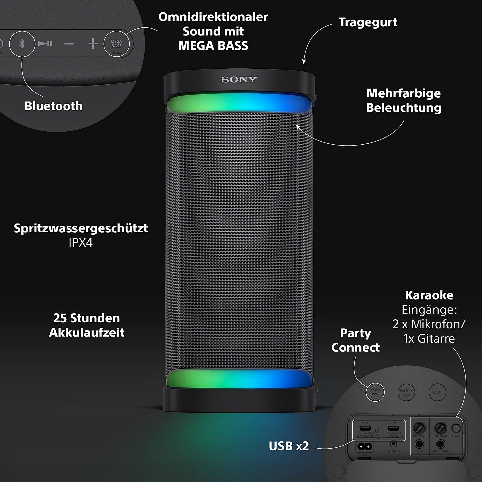 Динамик Sony SRS-XP700 Мощный Bluetooth Party Speaker с всенаправленным звуком, подсветкой и 25 часами работы Черный, фото №3