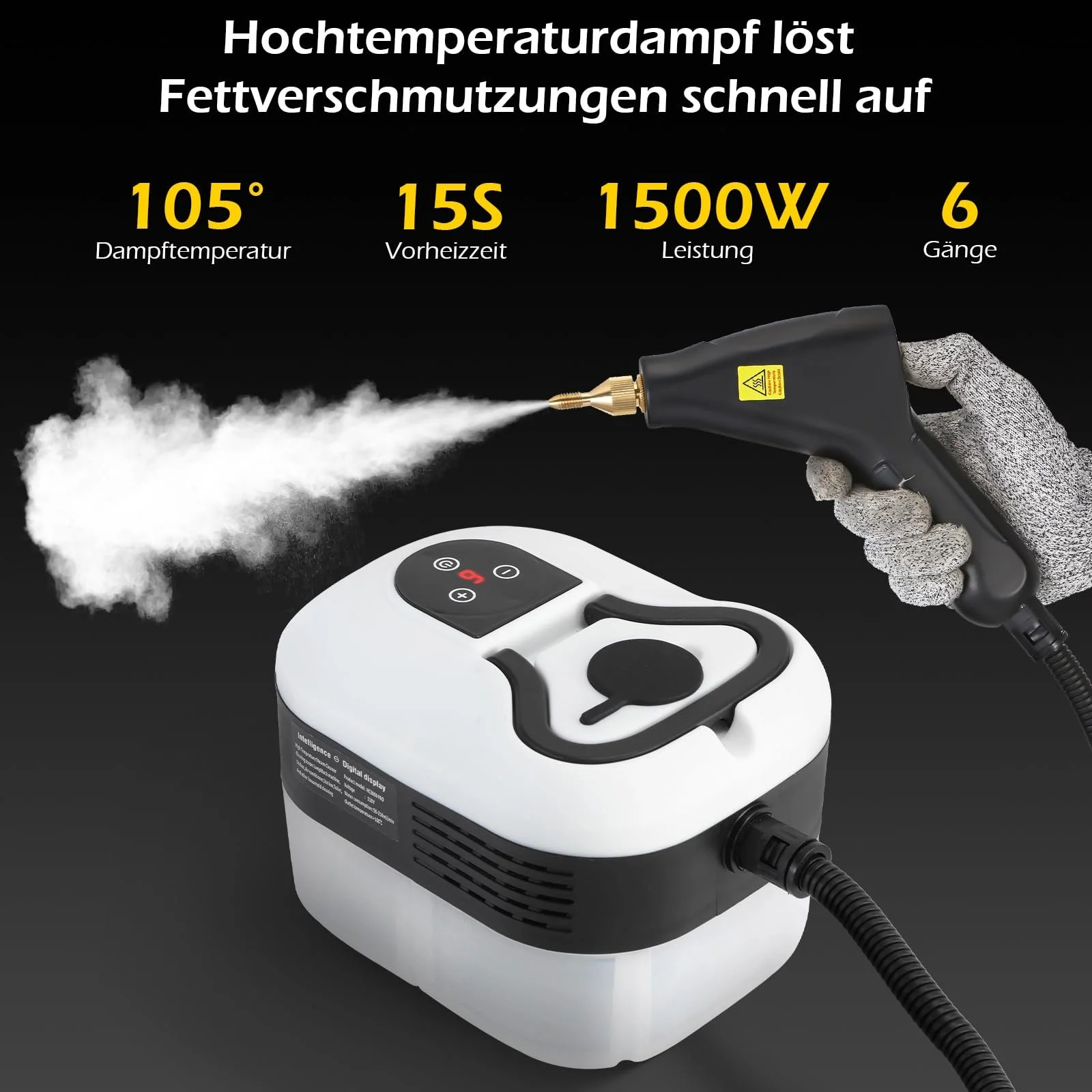 Ручний пароочисник Dyna-Living 1.5 L 14 аксесуарів, фото №2