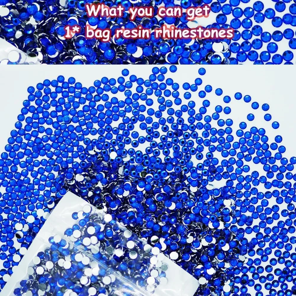Стразы Плоские, Смола, Синий, Серебристая Подложка, 3 мм SS12, 5600 шт., фото №3