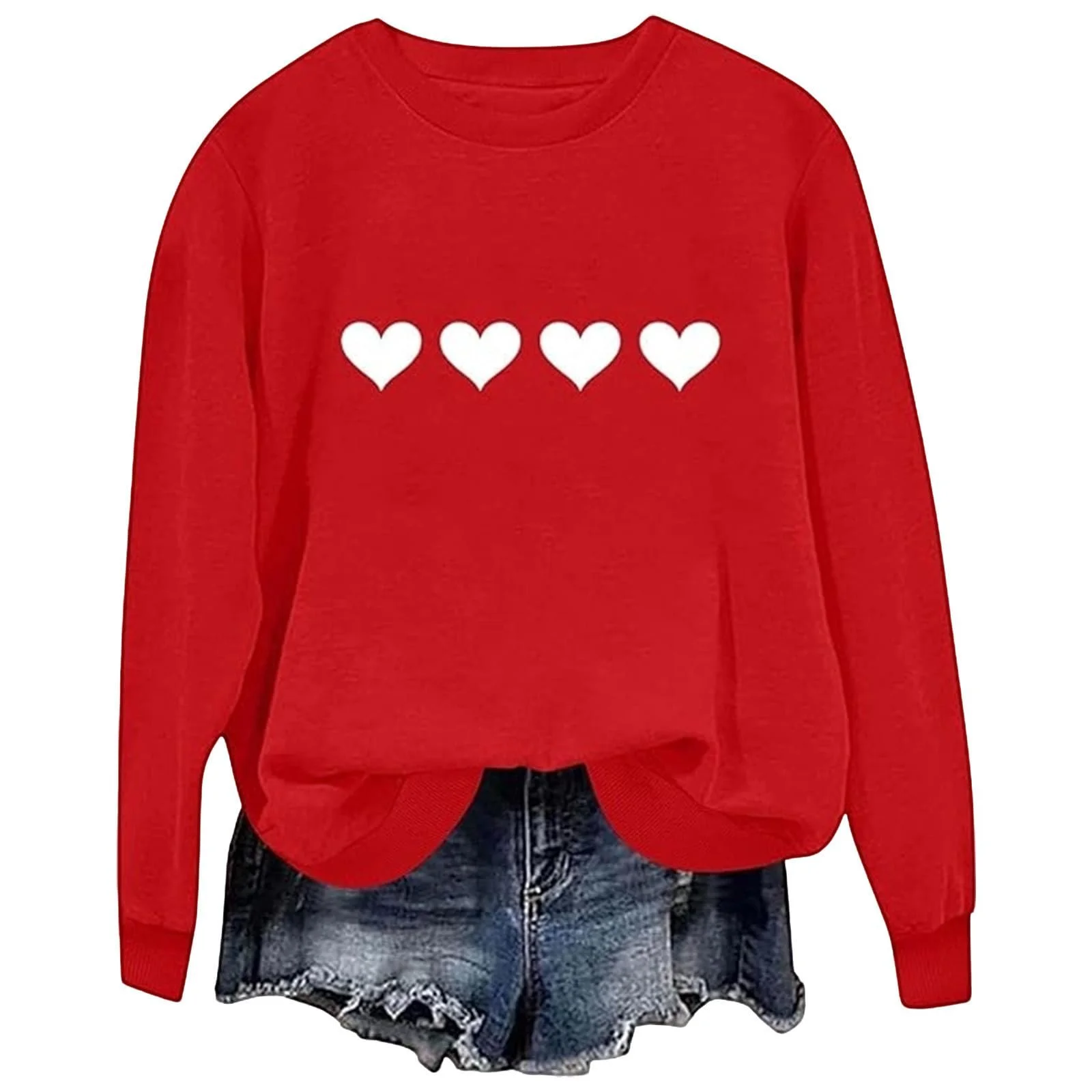 Свитшот для девочки, ко Дню святого Валентина, 2026, с длинными рукавами и круглым вырезом, тёплый, зимний, детский, фото №1