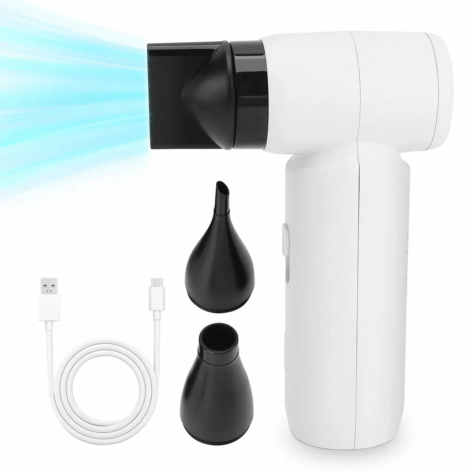 Електрична повітродувка 80,000 RPM Акумуляторна Type C 4500 mAh з 3 насадками, фото №1