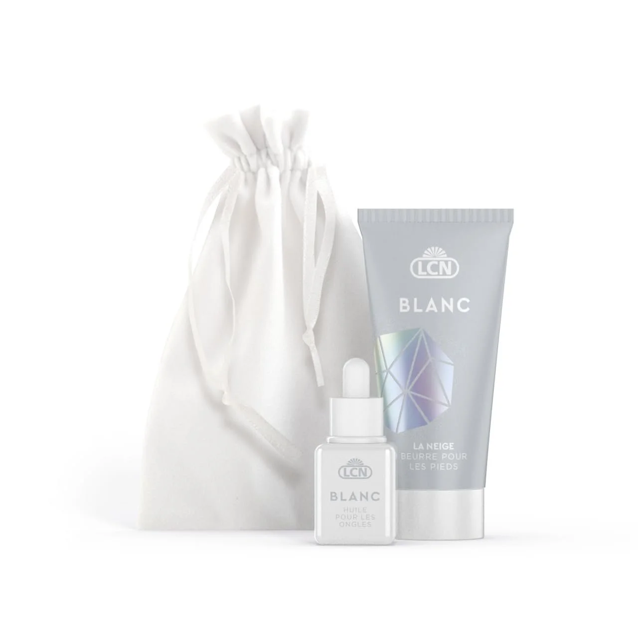 Набір LCN "Blanc" Xmas Різдвяний подарунковий набір 3 предмети: масло для ніг, олія для нігтів та оксамитовий мішечок, фото №1