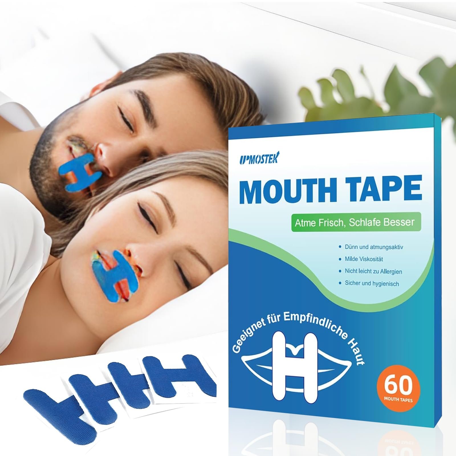 Пластыри для рта для сна H-образные, 72 шт., против храпа для мужчин и женщин, фото №7