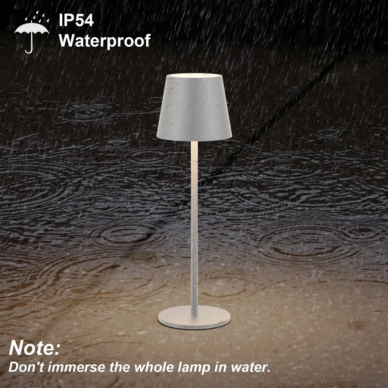 Настільна лампа LED Klighten Набір з 2 шт. Димована Акумулятор USB-C 3000 К IP54 Алюміній Пісочно-сірий, фото №5