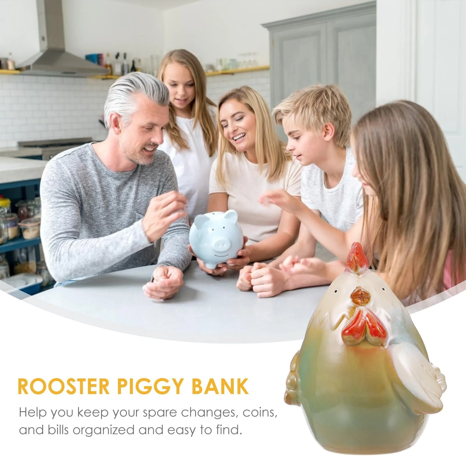 Скарбничка VOSAREA Курча Керамічна Декоративна, фото №8