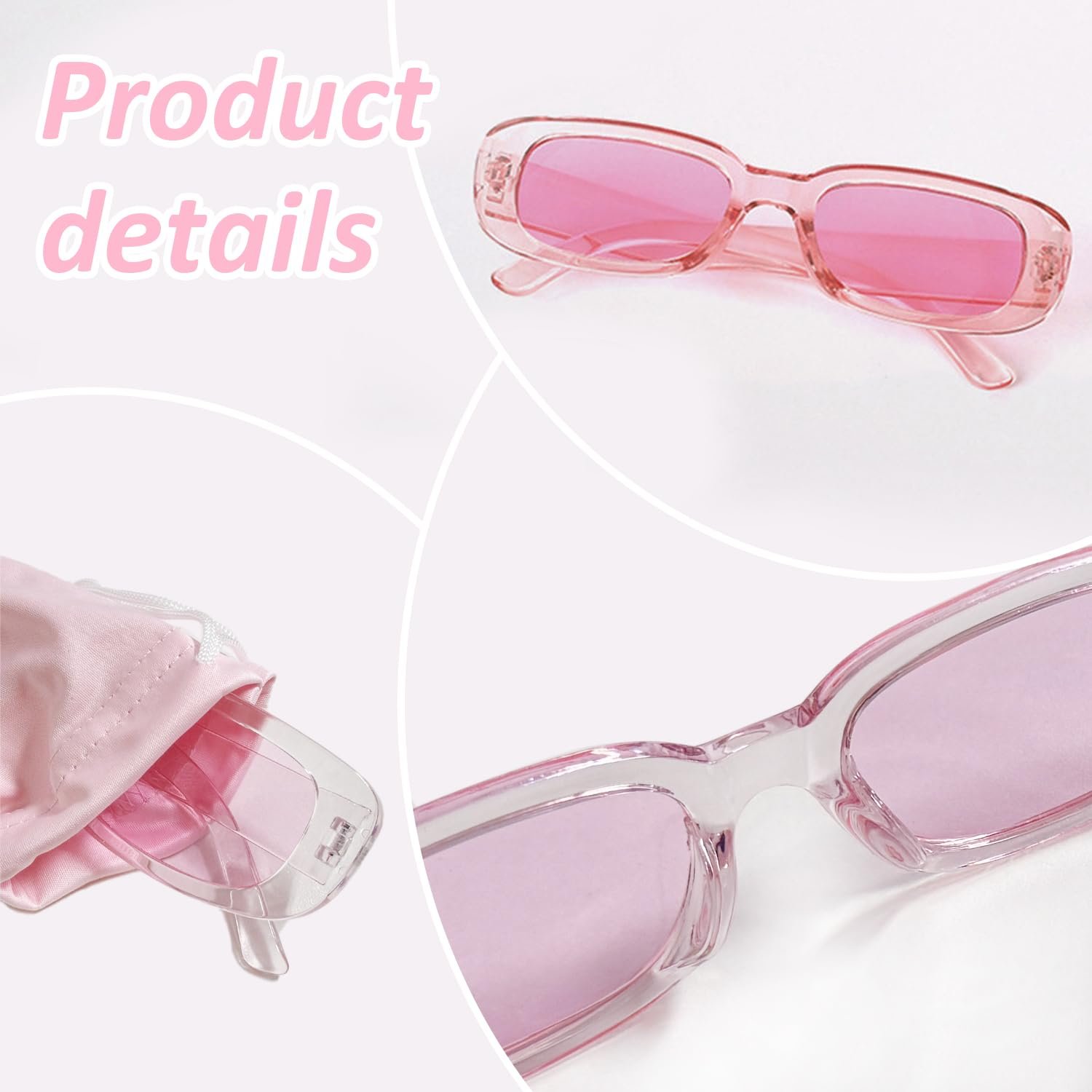 Сонцезахисні Окуляри CVFRTT Прямокутні Ретро Рожеві, фото №3