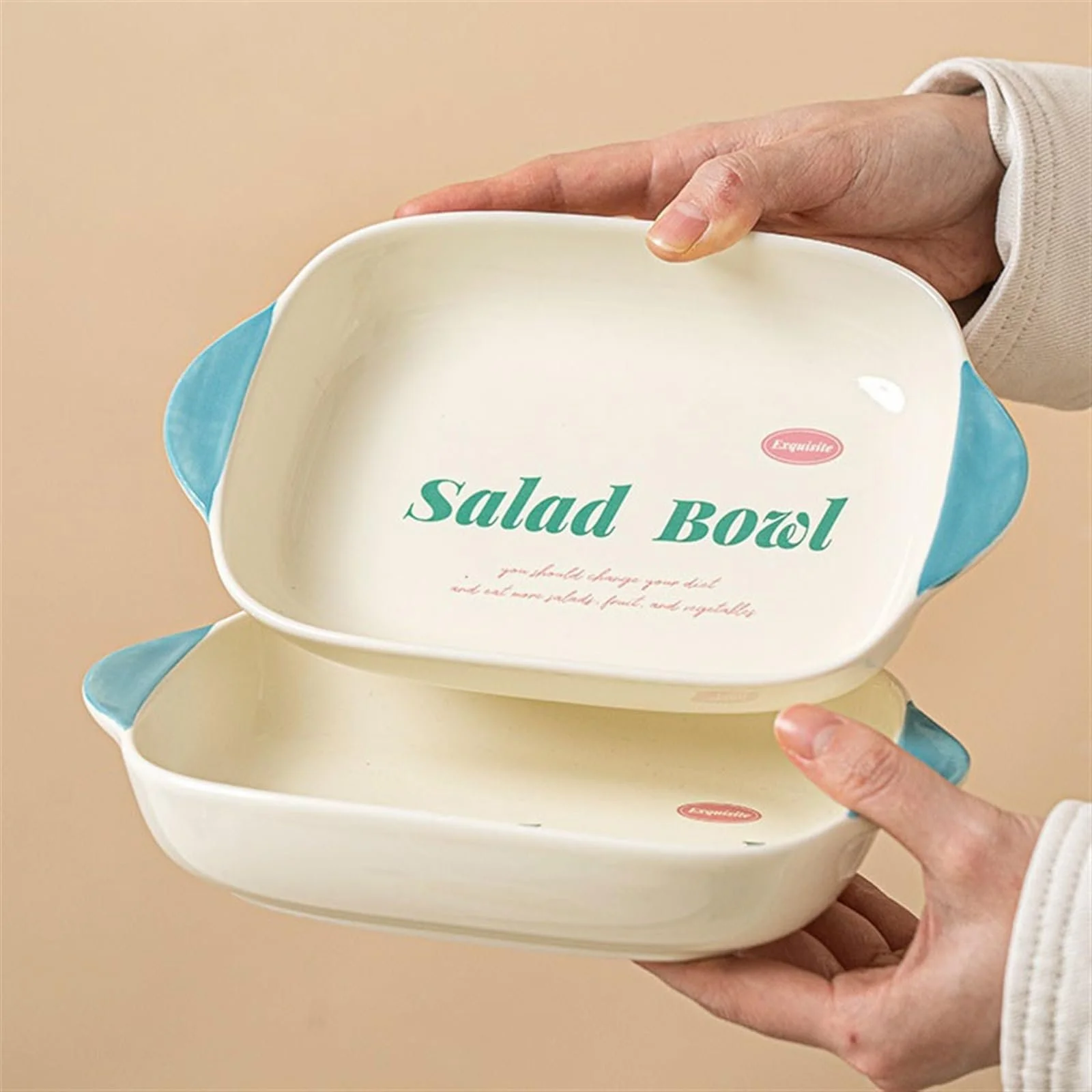 Форма для запекания керамическая с двойными ручками, фото №3