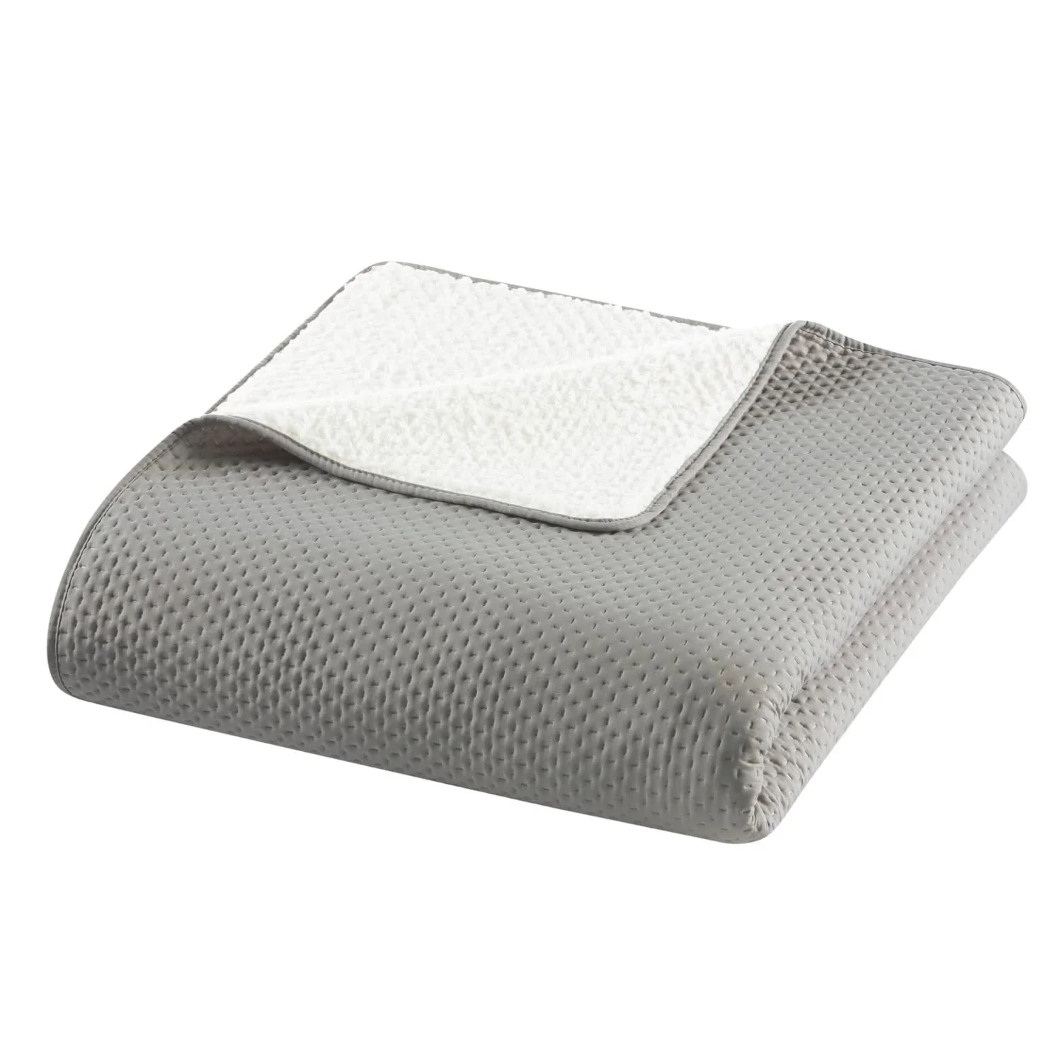 Покрывало Delindo Lifestyle Davos для двуспальной кровати 220 x 240 см, стеганое с пушистой подкладкой шерпа, серое, фото №2 Покрывало Delindo Lifestyle Davos для двуспальной кровати 220 x 240 см, стеганое с пушистой подкладкой шерпа, серое, фото №2