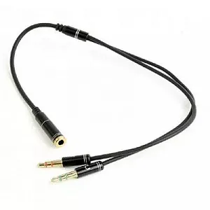 Кабель мультимедийный Jack 3.5mm F to 2 x M Cablexpert (CCA-418M) - Фото 1
