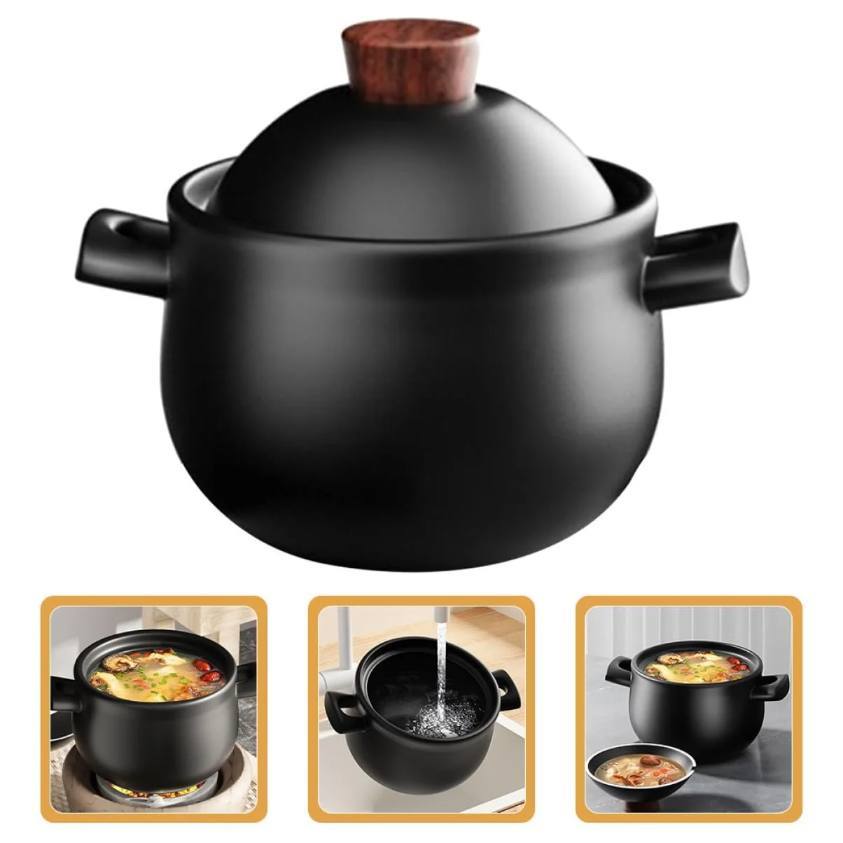 Кастрюля VALICLUD Термостойкая Многофункциональная Большая С ручками, фото №5