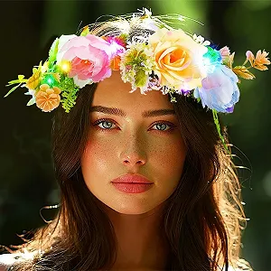 Венок для волос со светящимися цветами LED synthetic.ua - Фото 1