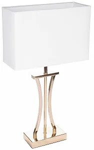 Настільна або приліжкова лампа BRUBAKER Golden Column Vintage Metal 50 см висота Gold White - Фото 1