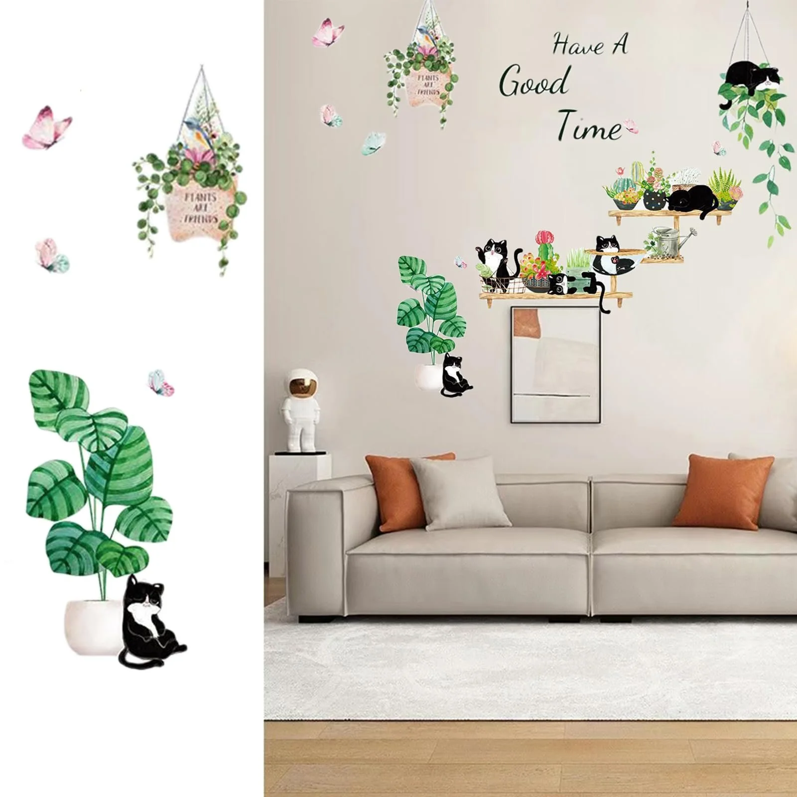 Наклейки на стіну Green Potted Plant Зелені рослини в горщиках, фото №4